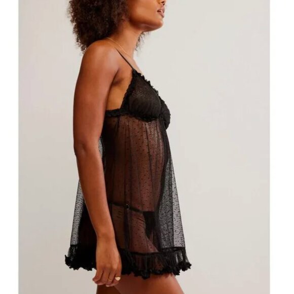 FREE PEOPLE NWT Heart To Heart Mini Slip / Black - small - Picture 7 of 11